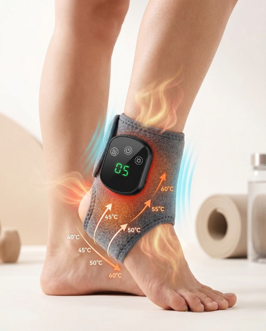 TermoCaviglia™ — Fascia Riscaldante a Infrarossi con Vibrazione